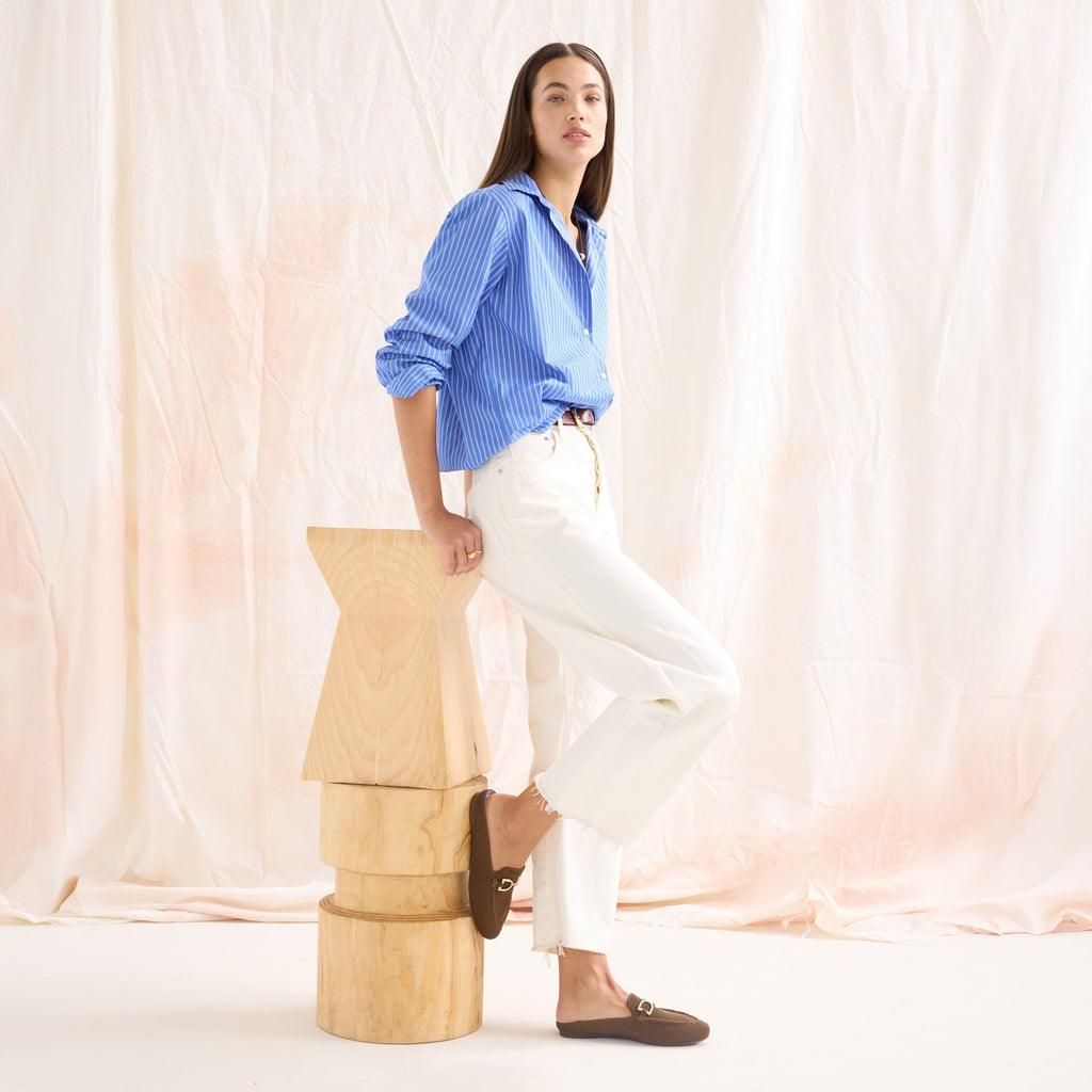 The Double Bit Loafer Mule - Cinnamon Raffia-Knit