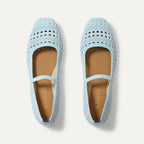 The Max Square Mary Jane - Powder Blue Crochet