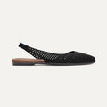 The Almond Slingback - Black Mesh