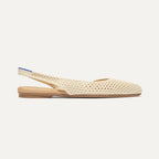 The Almond Slingback - Off White Mesh