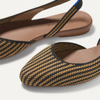 The Almond Slingback - Butterscotch Stripe