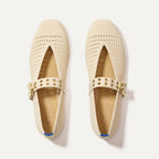 The Max Buckle Mary Jane - Off White Mesh