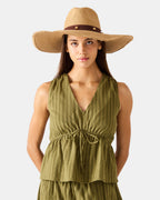 BOHO GLAM STUDS STRAW HAT TAN
