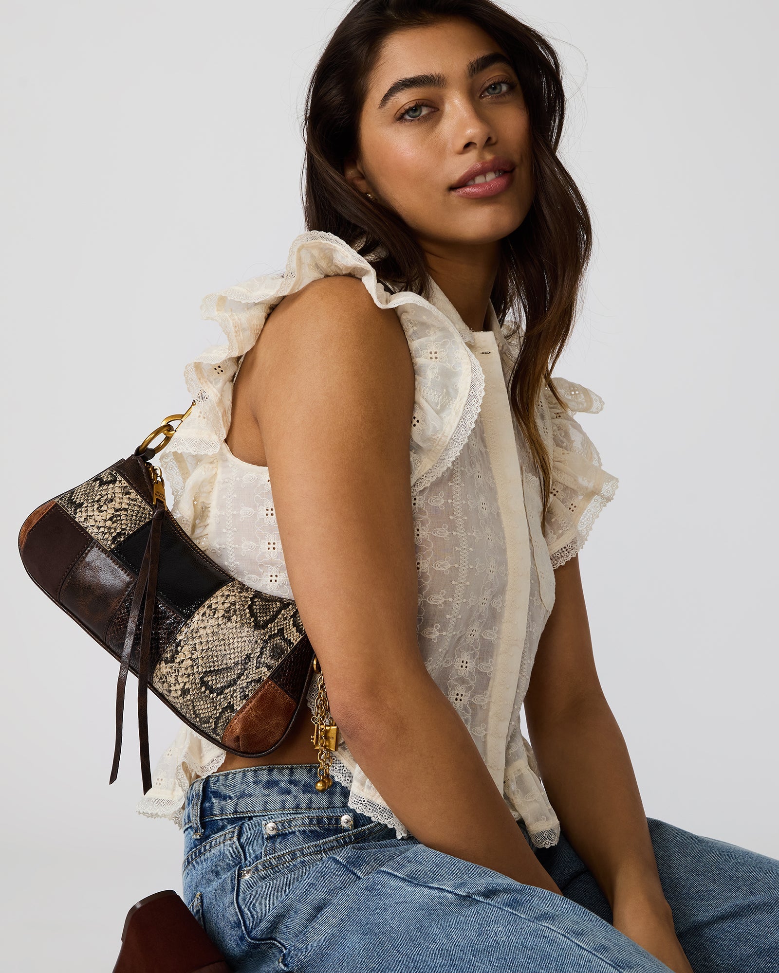 IRINA PATCHWORK BAG BROWN MULTI